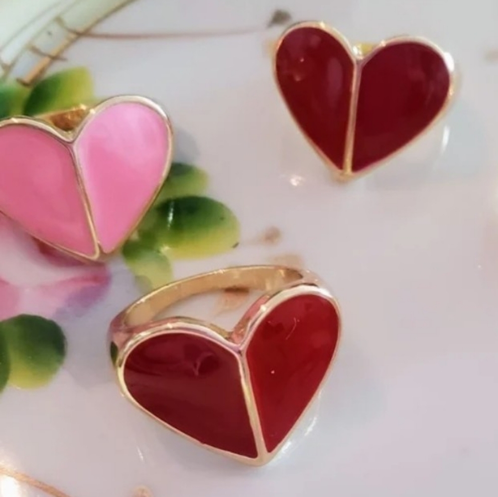 Gold and Red Or Gold And Pink.  Heart Ring by Kate Spade.